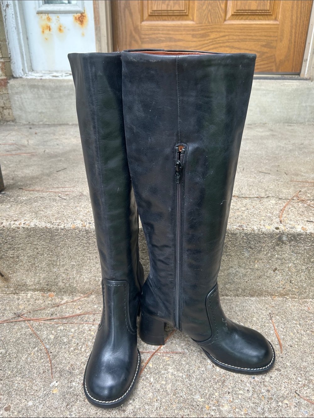 Joseph Black Leather Over-the-Knee Boots